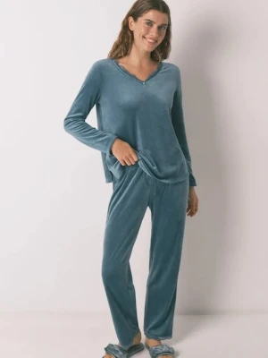 women'secret piżama damska kolor zielony 3592435