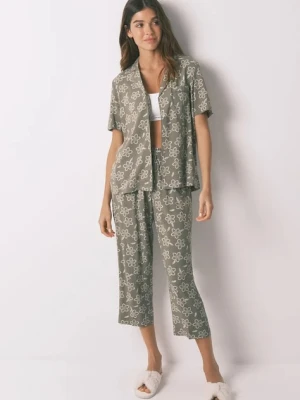 women'secret piżama damska kolor zielony 4852101