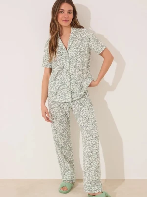 women'secret piżama damska kolor zielony bawełniana 3592397