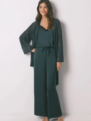 women'secret piżama damska kolor zielony satynowa 2542473
