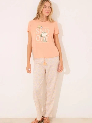 women'secret piżama SNOOPY damska kolor pomarańczowy 3139891