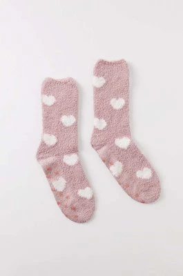 women'secret skarpetki SO FLUFFY HEART damskie kolor różowy 3618708