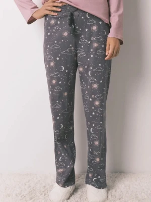 women'secret spodnie piżamowe bawełniane damska kolor szary bawełniana 3702282