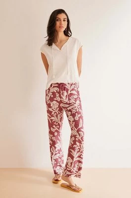 women'secret spodnie piżamowe MIX AND MATCH ORIGINS damskie kolor bordowy 3707215