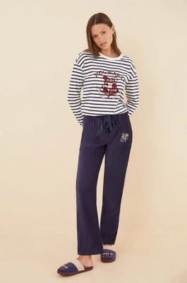 women'secret spodnie piżamowe Mix & Match HARRY POTTER COLLEGE kolor granatowy z aplikacją 3706009