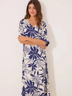 women'secret sukienka kolor granatowy midi prosta 4479831