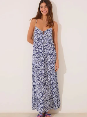 women'secret sukienka kolor niebieski maxi prosta 4479834
