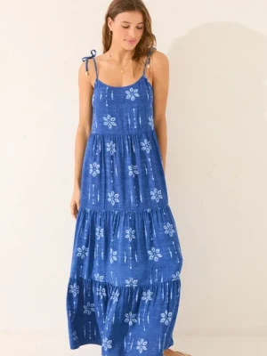 women'secret sukienka kolor niebieski maxi rozkloszowana 4479837