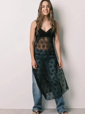 women'secret sukienka letnia koronkowa czarny