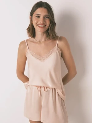 women'secret szorty piżamowe damska kolor pomarańczowy satynowa 2542460