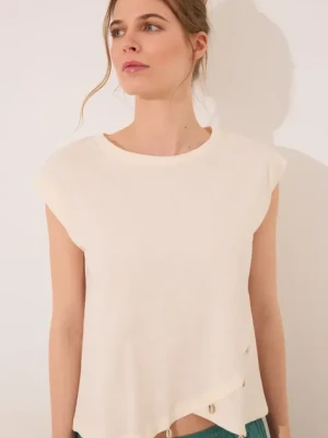 women'secret t-shirt bawełniany damski kolor beżowy 3279707