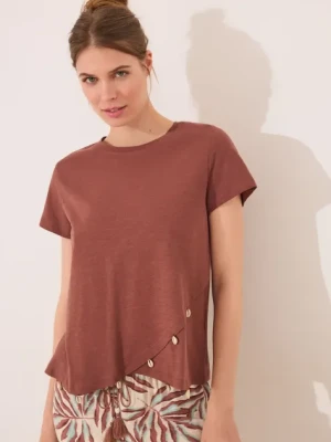 women'secret t-shirt bawełniany damski kolor brązowy 3279709
