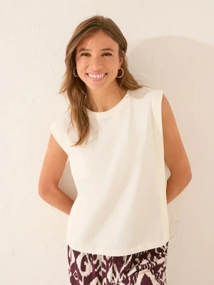 women'secret t-shirt piżamowy damska kolor beżowy bawełniana 3272262