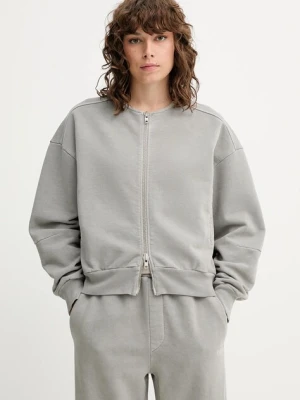 Won Hundred bluza bawełniana damska kolor szary gładka 3692-12082