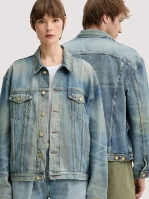 Won Hundred kurtka jeansowa kolor niebieski przejściowa oversize 3569-15028