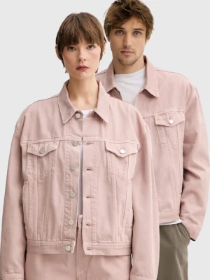 Won Hundred kurtka jeansowa kolor różowy przejściowa oversize 3567-13055