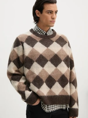 Won Hundred sweter wełniany brązowy