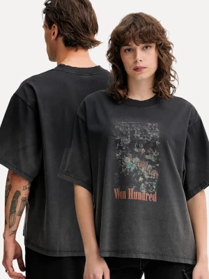 Won Hundred t-shirt bawełniany kolor szary z nadrukiem 3767-12071