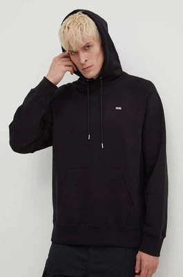 Wood Wood bluza bawełniana Essential fred classic hoodie męska kolor czarny z kapturem gładka 20005602.2493