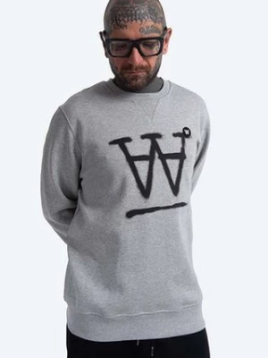 Wood Wood bluza bawełniana Tye Sweatshirt męska kolor szary z aplikacją 10135606.2424-GREYMEL