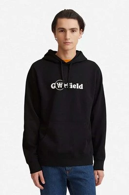 Wood Wood bluza bawełniana X Garfield męska kolor czarny z kapturem z nadrukiem 30045601.2424-GREYMELANG