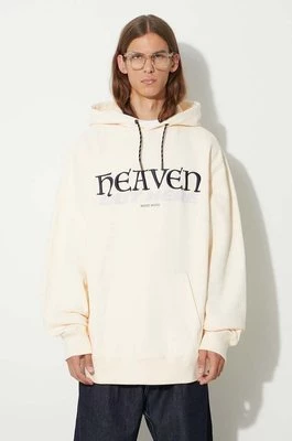 Wood Wood bluza bawełniana Zeus heaven hoodie męska kolor beżowy z kapturem z aplikacją 12335603.2493