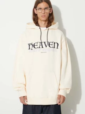 Wood Wood bluza bawełniana Zeus heaven hoodie męska kolor beżowy z kapturem z aplikacją 12335603.2493