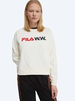 Wood Wood bluza Elena x FIla damska kolor biały z nadrukiem 688375.N15-WHITE