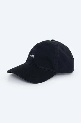 Wood Wood czapka z daszkiem bawełniana Low profile twill cap kolor czarny gładka 12110804.7083
