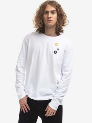 Wood Wood longsleeve bawełniany Mel kolor biały z aplikacją 10235402.2323.WHITE-WHITE