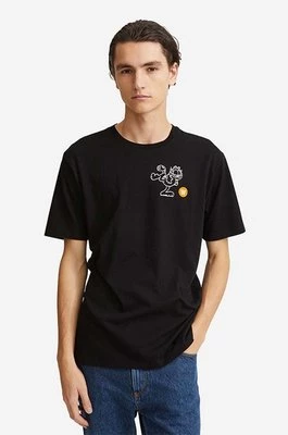 Wood Wood t-shirt bawełniany Ace x Garfield kolor czarny z nadrukiem 30045705.2222-BLACK