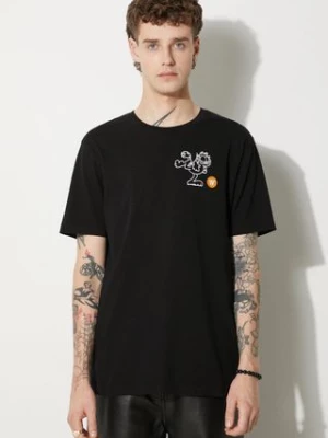 Wood Wood t-shirt bawełniany Ace x Garfield kolor czarny z nadrukiem 30045705.2222-BLACK