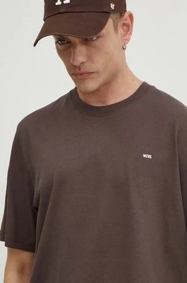 Wood Wood t-shirt bawełniany Essential sami classic t-shirt kolor brązowy gładki 20005711.2491