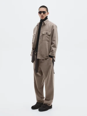 Wool Blend Trousers - Limited - Norkowy - - Massimo Dutti - Male