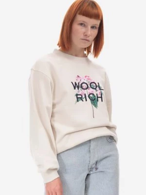 Woolrich bluza damska kolor beżowy z nadrukiem CFWWSW0107FRUT3164-8743