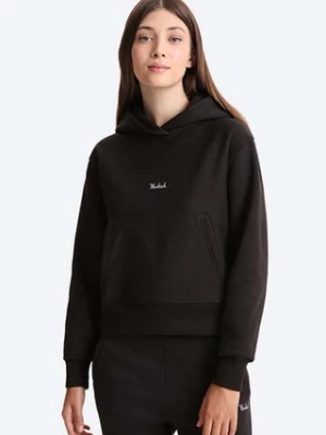 Woolrich bluza Logo Fleece damska kolor czarny z kapturem gładka CFWWSW0068FRUT2810-100