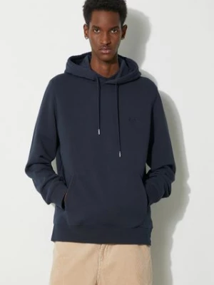 Woolrich bluza Logo Script Hoodie męska kolor granatowy z kapturem melanżowa CFWOSW0224MRUT3684