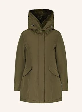 Woolrich Kurtka Puchowa Beaker Ze Sztucznym Futrem gruen