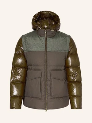 Woolrich Kurtka Puchowa Z Odpinanymi Rękawami I Odpinanym Kapturem gruen