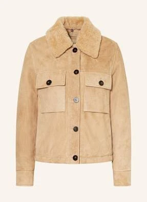 Woolrich Kurtka Skórzana Amber beige