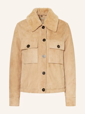 Woolrich Kurtka Skórzana Amber beige
