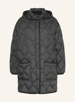 Woolrich Lekki Płaszcz Puchowy Z Odpinanym Kapturem schwarz