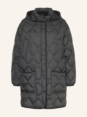 Woolrich Lekki Płaszcz Puchowy Z Odpinanym Kapturem schwarz