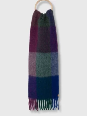 Woolrich szalik wełniany Multicolor Wool Check Scarf kolor zielony wzorzysty CFWWAC0171FRUT3554