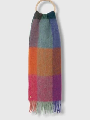 Woolrich szalik wełniany Multicolor Wool Check Scarf kolor zielony wzorzysty CFWWAC0171FRUT3554