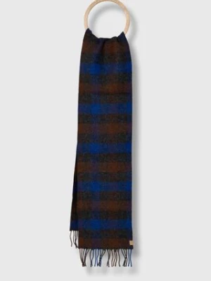 Woolrich szalik wełniany Wool Buffalo Check Scarf kolor granatowy wzorzysty CFWOAC0234MRUT3237