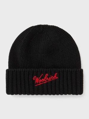 Woolrich Wełniana czapka w kolorze czarnym rozmiar: onesize
