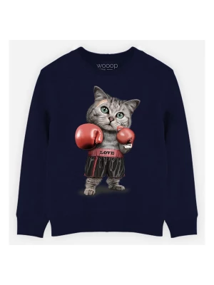 WOOOP Bluza "Boxing cat" w kolorze granatowym rozmiar: 140