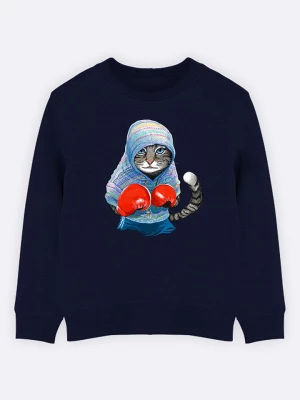 WOOOP Bluza "Boxing cat" w kolorze granatowym rozmiar: 152