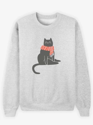 WOOOP Bluza "Cold Cat" w kolorze jasnoszarym ze wzorem rozmiar: M
